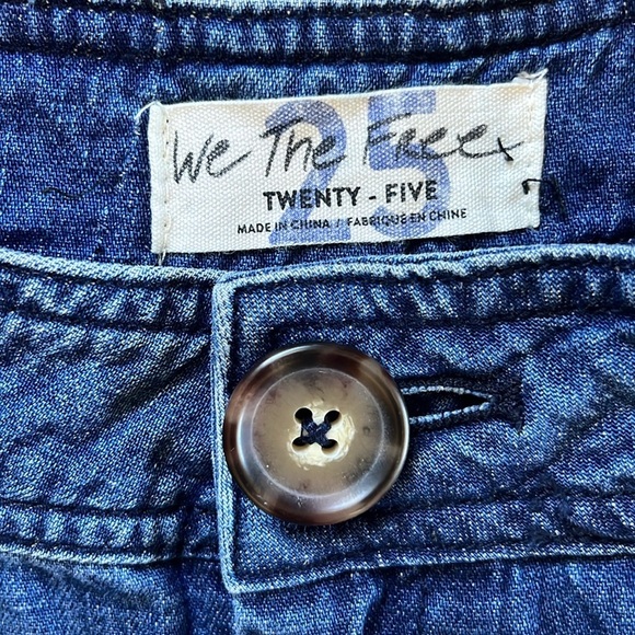 WE THE FREE Wide Leg Cropped Jeans with Front Yoke Size 25 - Picture 8 of 9